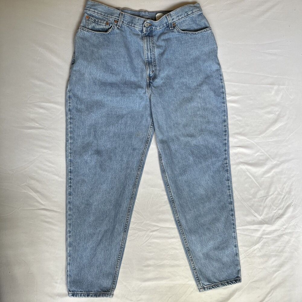 Vintage Levi's 550 Classic Relaxed Fit Tapered Leg Mom Blue Jeans 18S 18WS Denim